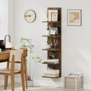 5-Tier Wall Mounted Shelf Unit with Wood Grain by LJGDeals