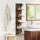 5-Tier Wall Mounted Shelf Unit with Wood Grain by LJGDeals