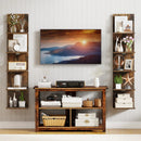 5-Tier Wall Mounted Shelf Unit with Wood Grain by LJGDeals