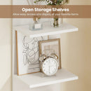5-Tier Wall Mounted Shelf Unit with Wood Grain by LJGDeals