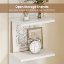 5-Tier Wall Mounted Shelf Unit with Wood Grain