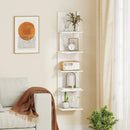 5-Tier Wall Mounted Shelf Unit with Wood Grain by LJGDeals