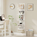 5-Tier Wall Mounted Shelf Unit with Wood Grain by LJGDeals