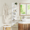5-Tier Wall Mounted Shelf Unit with Wood Grain by LJGDeals