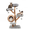 5-Tier Wooden Cat Tree with Woven Condo Plush Perches Jute Posts & Balls by LJGDeals