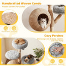 5-Tier Wooden Cat Tree with Woven Condo Plush Perches Jute Posts & Balls by LJGDeals