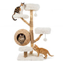 5-Tier Wooden Cat Tree with Woven Condo Plush Perches Jute Posts & Balls by LJGDeals