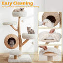 5-Tier Wooden Cat Tree with Woven Condo Plush Perches Jute Posts & Balls by LJGDeals