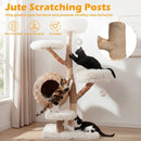 5-Tier Wooden Cat Tree with Woven Condo Plush Perches Jute Posts & Balls by LJGDeals