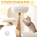 5-Tier Wooden Cat Tree with Woven Condo Plush Perches Jute Posts & Balls by DirectDeals