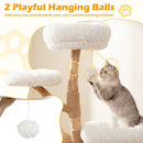5-Tier Wooden Cat Tree with Woven Condo Plush Perches Jute Posts & Balls by LJGDeals