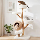 5-Tier Wooden Cat Tree with Woven Condo Plush Perches Jute Posts & Balls by LJGDeals