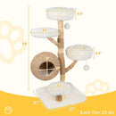5-Tier Wooden Cat Tree with Woven Condo Plush Perches Jute Posts & Balls by LJGDeals