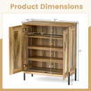 5-Tier Wooden Farmhouse Shoe Cabinet with Woven Rattan Doors by LJGDeals