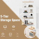 5 Tiers 61 Inch Multi-use Bookshelf with Metal Frame