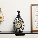 12"H Garden Birdcage Design Vintage Mantel Clock (Black) by JHY DESIGN