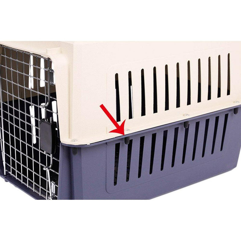 Plastic Cat & Dog Carrier Cage with Chrome Door Portable Pet Box Airline Approved, Large