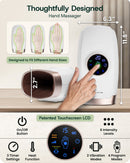 LX7 LCD Touchscreen Hand Massager, Heated Air Compression, Lunar White