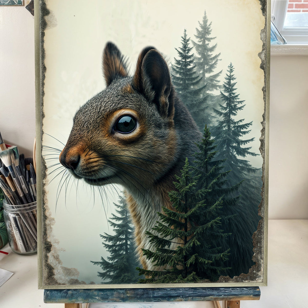 Squirrel Double Exposure Wall Art, photo 5 of 10