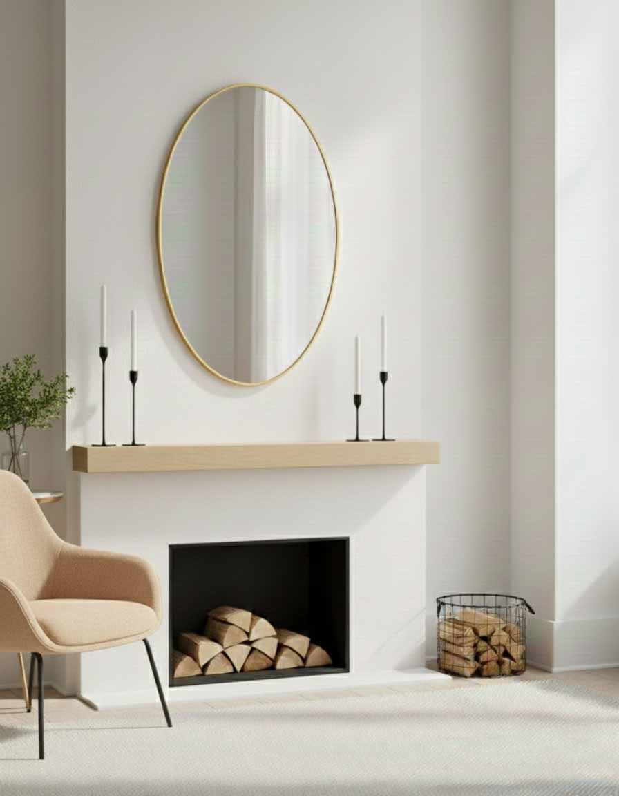 Oval Mirror - Brass Oval Wall Mirror, photo 6 of 13
