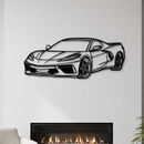 Corvette C8 Perspective Metal Car Wall Art - MT1125