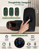 LX7 LCD Touchscreen Hand Massager, Heated Air Compression, Charcoal Black