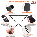 Pilates Bar Kit with 180LBS Resistance Bands Multifunctional Pilates Yoga Toning Bar Full Body Exercise Equipment Set for Beginners Intermediates Prof