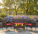 4Pcs Outdoor Patio Furniture Set – Rattan Wicker Sofa - Multiple Styles by 2Dropme