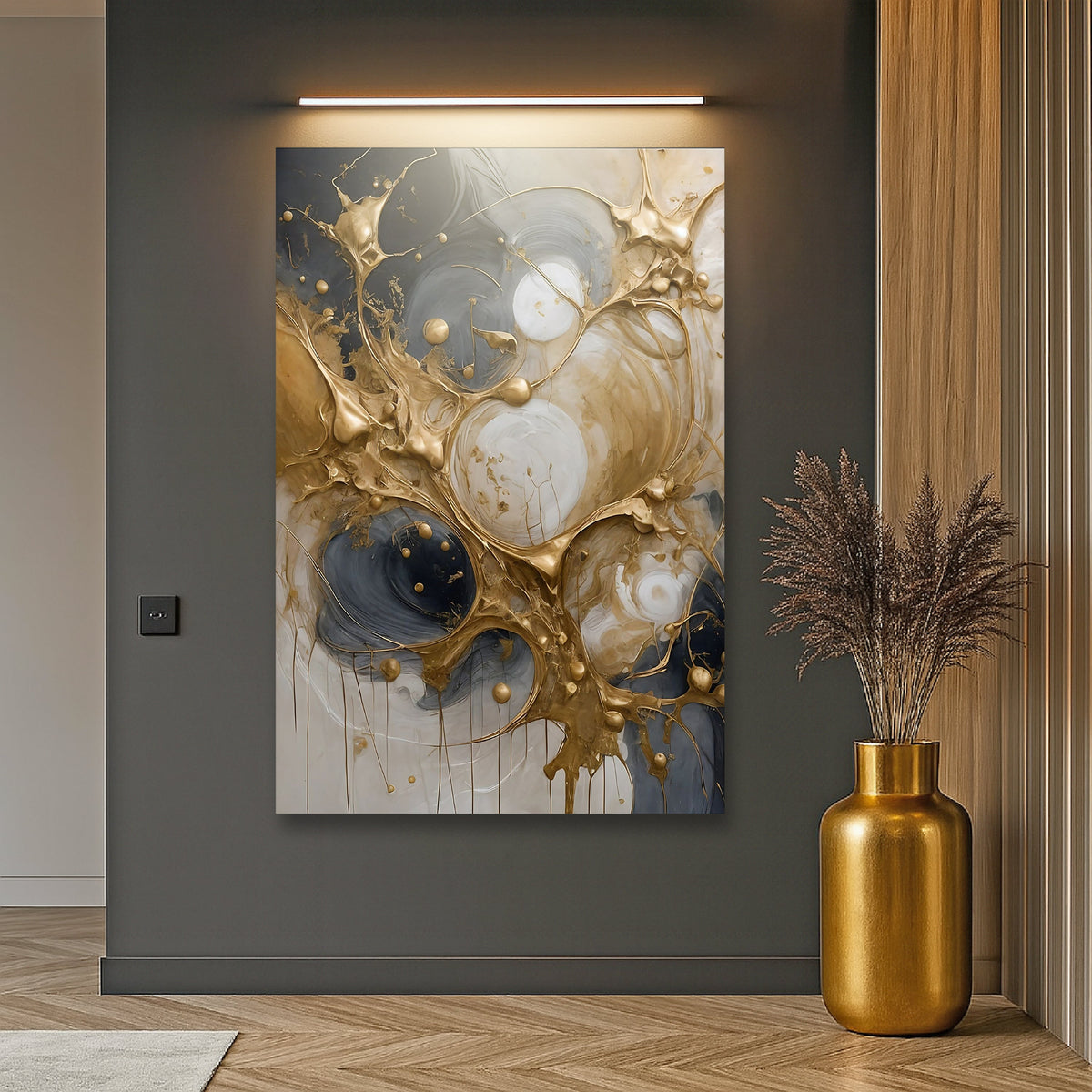 Black and Gold Splash Wall Art, photo 3 of 10