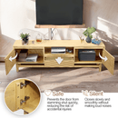 Acacia Elara Solid Wood TV Stand with Storage and Cable Management for TVs up to 80"