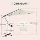 10 ft Cantilever Patio Umbrella with Crank – Multiple Colors by 2Dropme