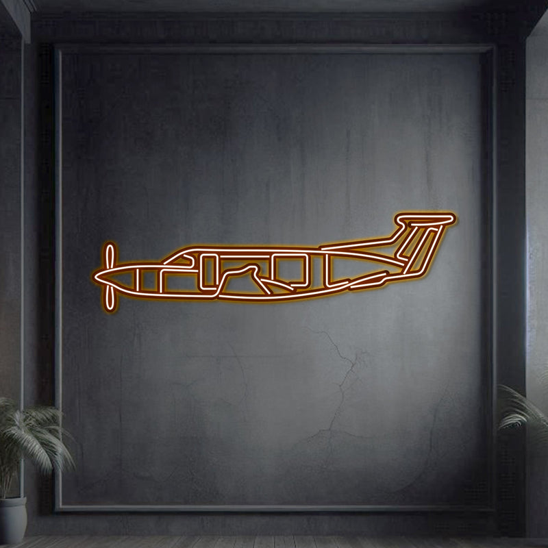 PC-12 Metal Neon Aircraft Wall Art - NCN0058