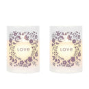 4" tall Glass Wax Battery Moving Flame LED Candle ( Set of 2) by JHY DESIGN
