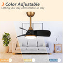 28" Modern DC Motor Downrod Mount Reversible Ceiling Fan with LED Lighting and Remote Control