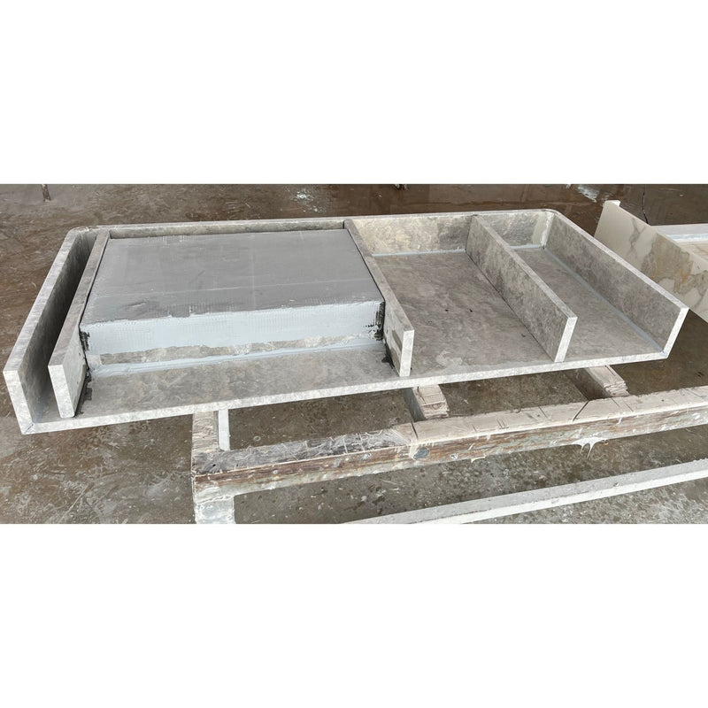 Tundra Grey Marble Handcrafted Vanity Sink - Luxury Bathroom, photo 10 of 12