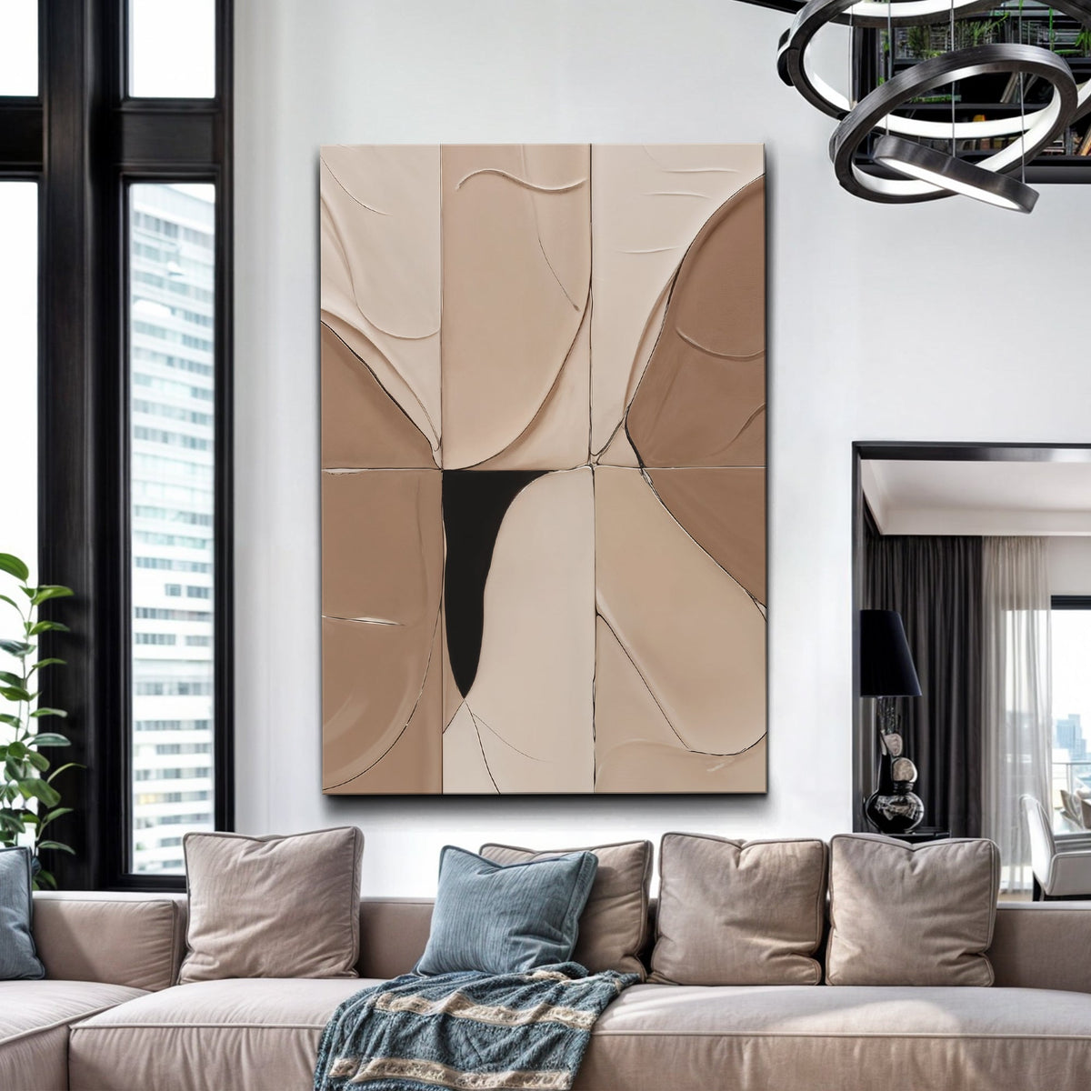 Neutral Abstract Boho Wall Art, photo 4 of 10