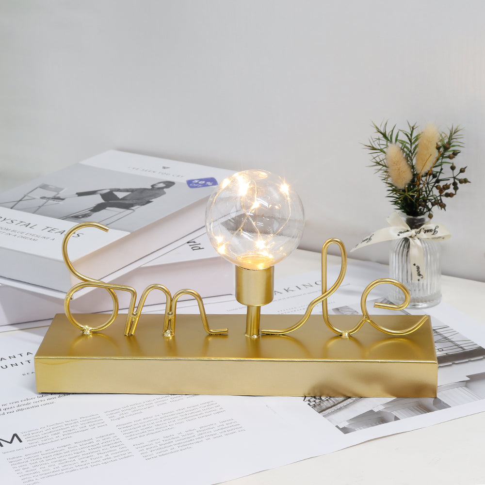 Decorative Cordless lamp Home Decor Lights with Warm White Fairy Lights(Smile), photo 4 of 5
