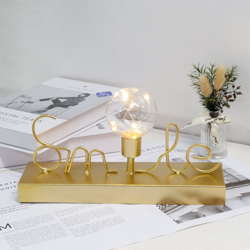 Decorative Cordless lamp Home Decor Lights with Warm White Fairy Lights(Smile), photo 4 of 5