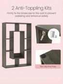 7-Tier Cube Bookshelf, Tall Narrow Bookcase for Small Spaces by 2Dropme