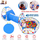 3 In 1 Child Crawl Tunnel Tent Kids Play Tent Ball Pit Set Foldable Children Play House Pop-up Kids Tent w/Storage Bag for Indoor Outdoor Travel Use