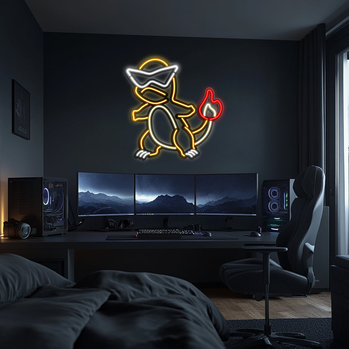 Charmender Metal Neon Wall Art- LN0049, photo 5 of 6