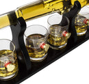 Shotgun Gun Large Whiskey & Wine Decanter Set Bullet Glasses