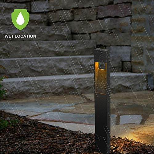 2W 48LM Landscape Pathway Light, Matte Black Integrated LED Walkway Light, Die-Cast Aluminum, ETL Listed (4-PACK)