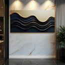 Black and Gold Minimalist Abstract Wall Art III