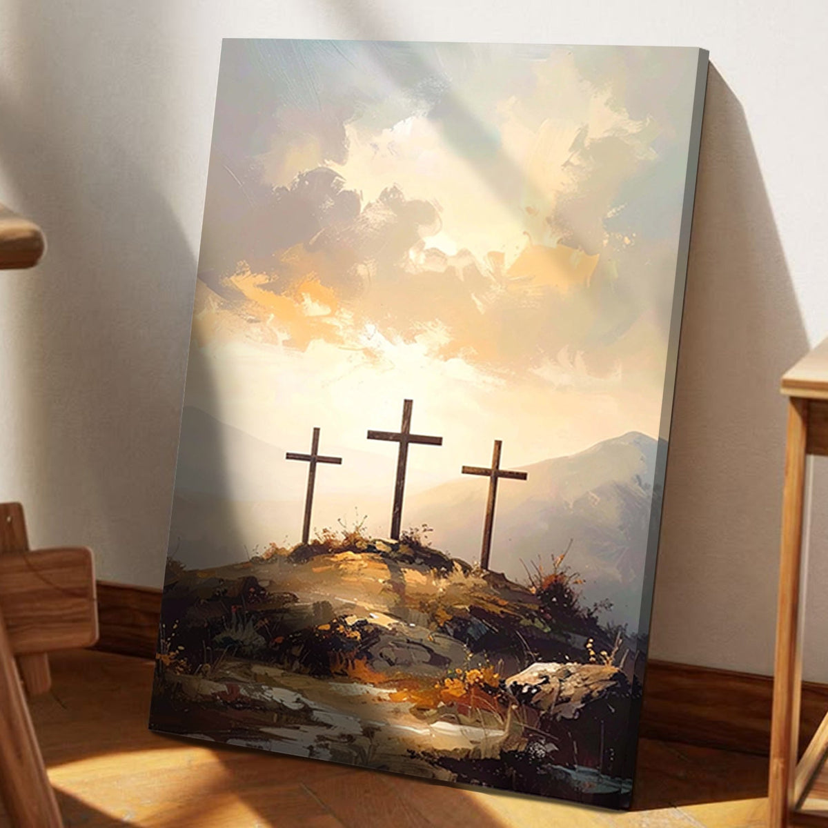 Three Crosses on Calvary Faith Wall Art, photo 5 of 10