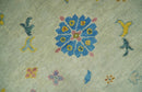Beige and Blue Hand Knotted 8x10 Traditional Floral wool area rug by The Rug Decor