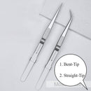 2 Pcs Set 6" Durable Stainless Steel Tweezer Set: Rust-resistant, Highly Elastic, Anti-static