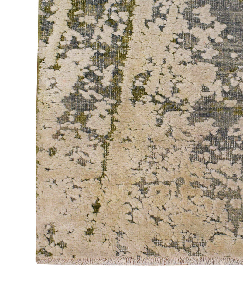 Abstract Handmade Wool & Original Silk 8x10 Area Rug | TRD1661810