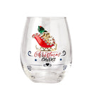 Crystal Christmas Santas Sleigh Wine Water Glasses Set Of 2 17 5OZ Xmas Diamond Merry Christmas Sant by The Wine Savant