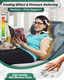 LX6 3-Piece Compact Support for Reading, Rest & Leg Elevation, Wedge Pillow Set, Stone Navy with Aloe Vera